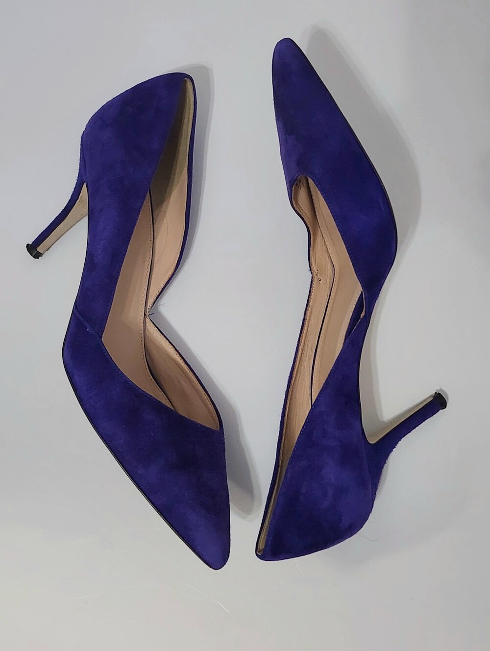 J. Crew Royal Purple Suede Pump Italian Leather Size 9